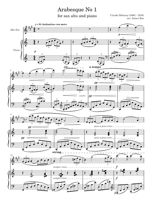Arabesque No. 1 – Claude Debussy