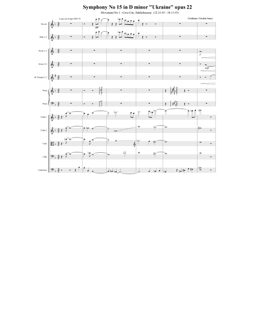 Symphony No 15 in D minor "Ukraine" Opus 22 - 1st Movement (1 of 5) - Score Only - Grahame Gordon Innes (Full Orchestra)