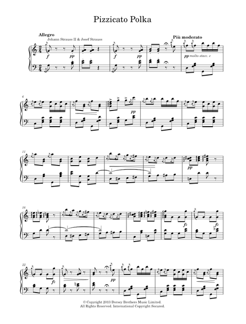 Pizzicato Polka - Johann Strauss II. (Piano Solo)