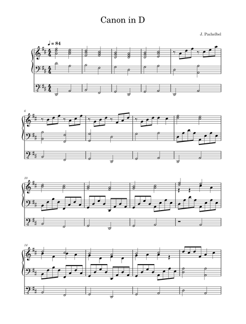 Canon in D for organ – Pachelbel
