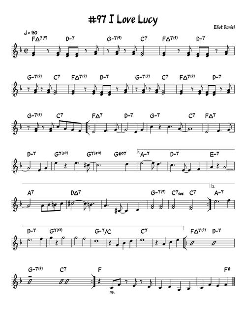 I Love Lucy (Arr. John Fries) - Eliot Daniel, Harold Adamson (Lead Sheet - Fake Book)