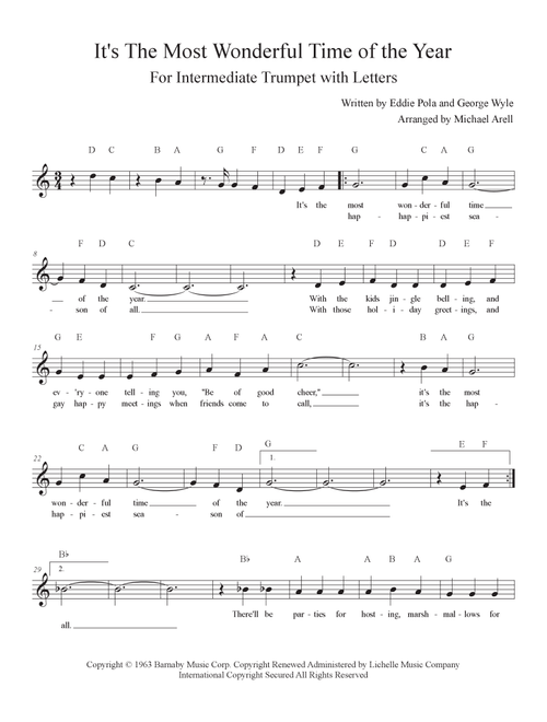 It's The Most Wonderful Time Of The Year (Arr. Michael Arell) - Andy Williams (Trumpet Solo)