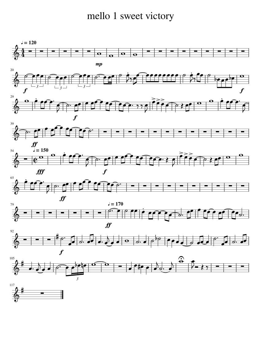 mello 1 sweet victory Sheet music for Mellophone (Solo)