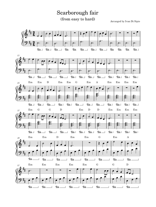 Scarborough fair (from easy to hard)