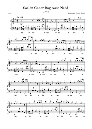 Soelen gaaer bag aase need – Ulver Sheet Music for Flute, Guitar