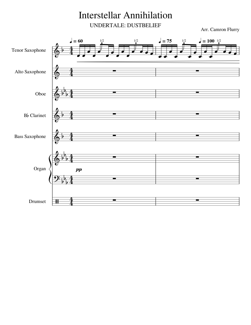 Interstellar Annihilation (DUSTBELIEF) Sheet music for Organ, Oboe