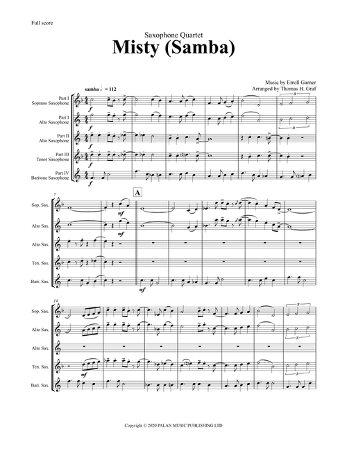Misty (Arr. Thomas Graf) - Erroll Louis Garner (Woodwind Ensemble)