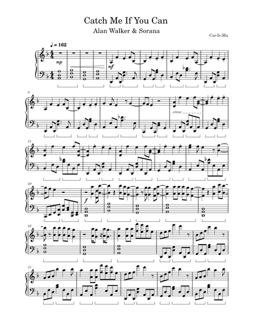 Catch Me If You Can – Alan Walker & Sorana – Piano Version