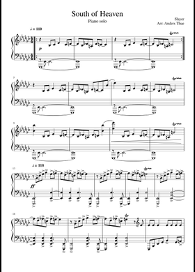 Free South Of Heaven by Slayer sheet music | Download PDF or print