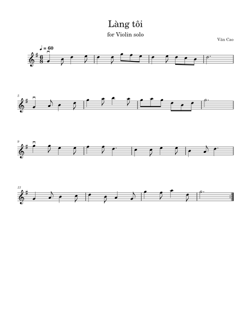 Làng Tôi – Văn Cao (for Violin solo)