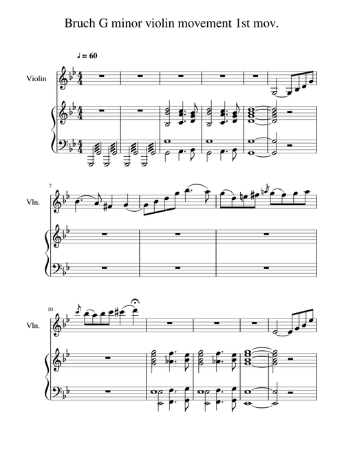Bruch G minor violin concerto Ist movement