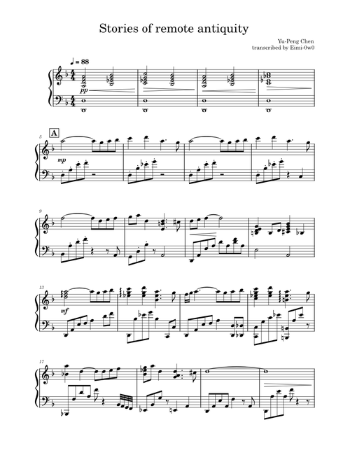 *WIP* Stories of Remote Antiquity (Piano) – Yu-Peng Chen @ Genshin Impact 2.6