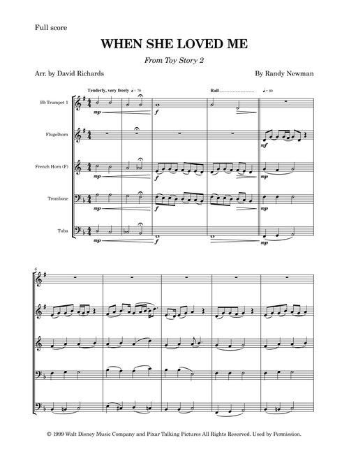 When She Loved Me (Arr. David Richards) - Sarah McLachlan (Brass Ensemble)