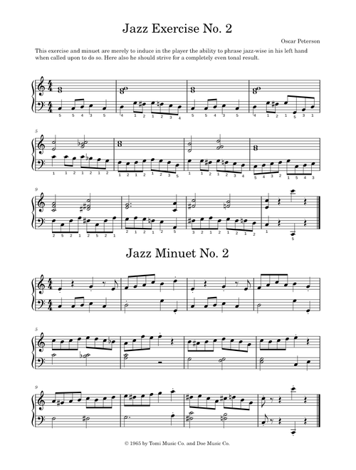 Oscar Peterson - Jazz Piano for the Young Pianist sheet music by