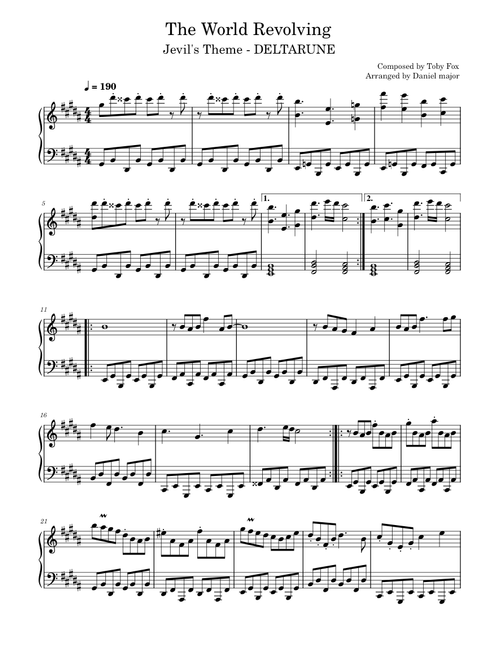 The World Revolving - Deltarune (piano)