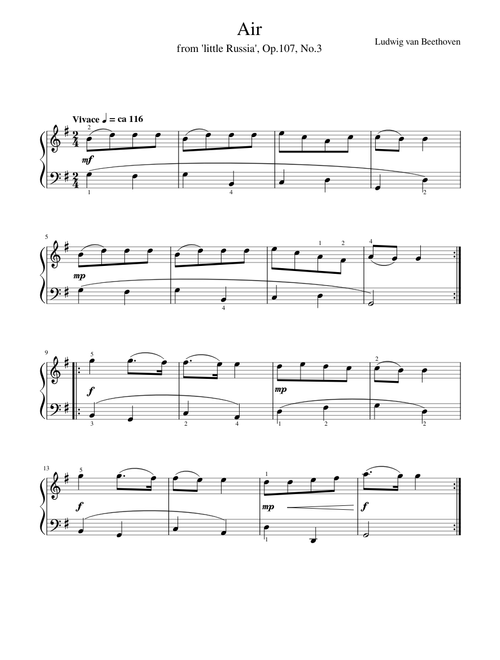 Air from 'little Russia', Op. 107, No. 3 - Beethoven