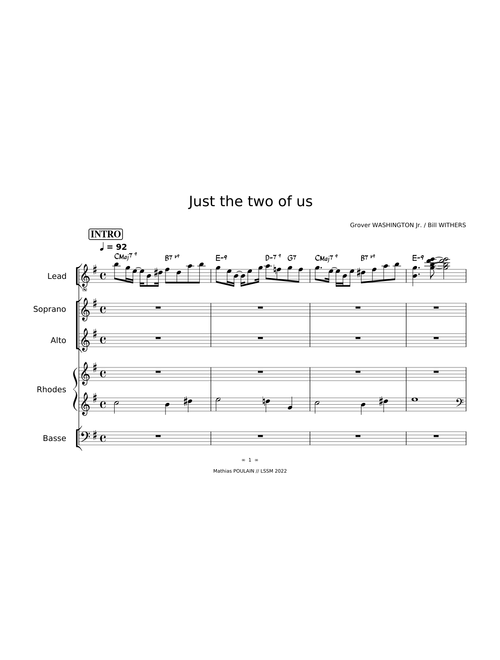 Just the two of us - CHOIR - SA