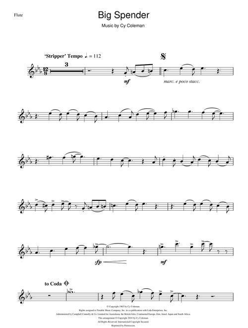 Big Spender (from Sweet Charity) - Shirley Bassey (Flute Solo)