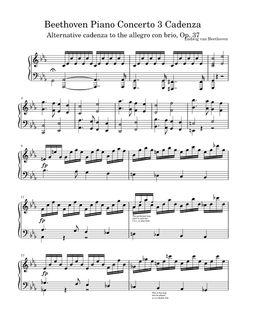 Piano Concerto No.3, Op.37 – Cadenza to the Allegro Con Brio