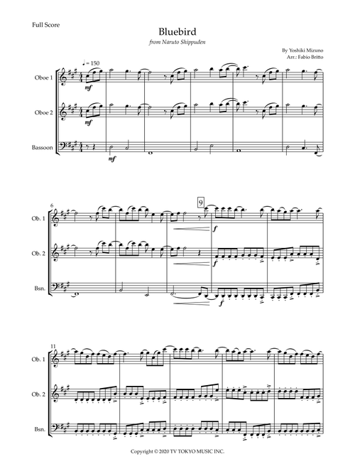 Ikimono Gakari's Blue Bird (Arr. Fabio Britto) - Yoshiki Mizuno (Woodwind Ensemble)