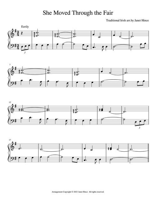 She Moved Through the Fair (Arr. Janet Hince) - Traditional Irish (Harp)