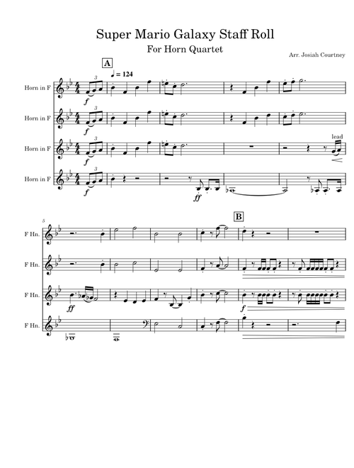 Super Mario Galaxy Staff Roll - Horn Quartet