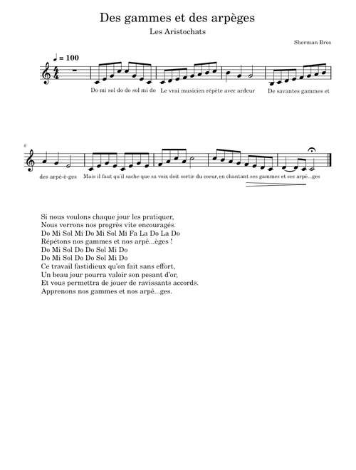 Des gammes et des arpèges - chant