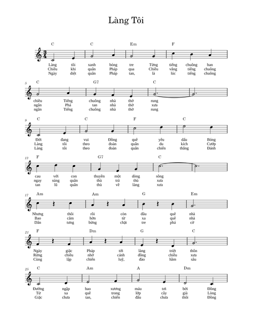 Lang Toi – Van Cao hợp âm cơ bản
