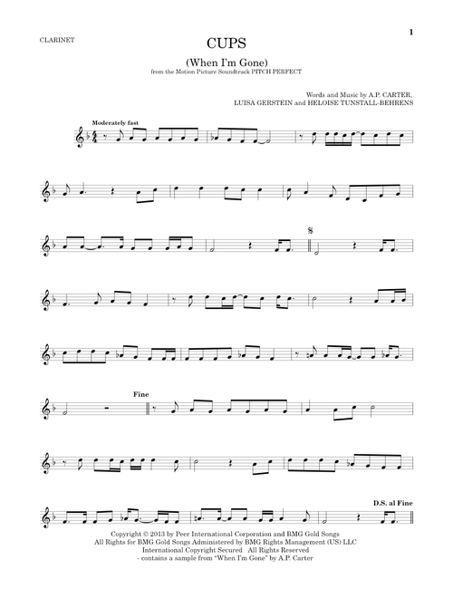 Cups (When I'm Gone) - Anna Kendrick (Clarinet Solo)
