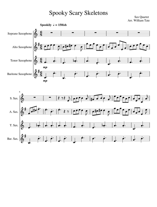 Spooky Scary Skeletons [Sax Quartet]