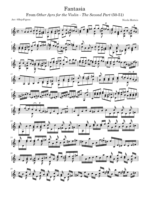 Other Ayrs for the Violin: The Second Part: Fantasia 2 – Nicola Matteis