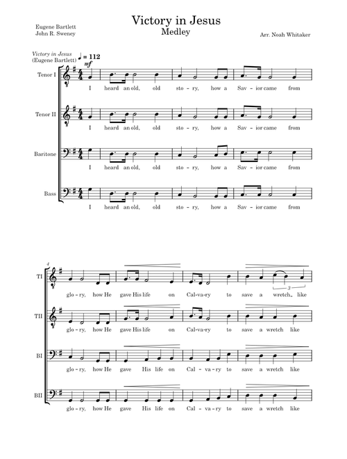 Victory in Jesus (Medley) - TTBB