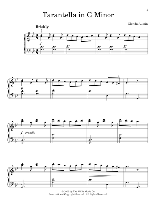 Tarantella In G Minor - Glenda Austin (Educational Piano)