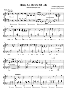 Score preview image Merry-Go-Round of Life: Howl's Moving Castle Piano Tutorial by PianoChannel