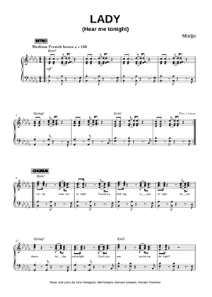 Lady (Hear Me Tonight) Lady (hear Me Tonight) – Modjo Modjo; Sheet ...