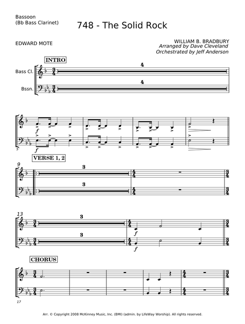 Hymn Tune THE SOLID ROCK - William B. Bradbury