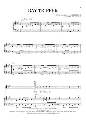 Play Official version of Day tripper Sheet Music by The Beatles for ...