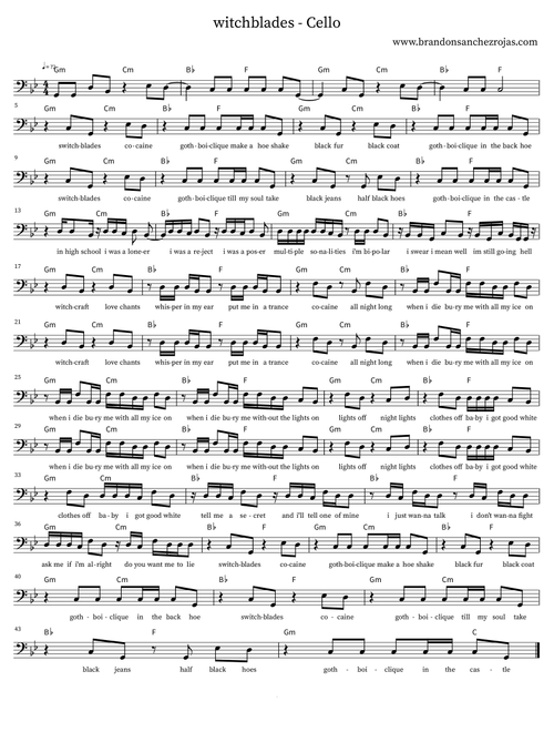 witchblades - Cello - BSR (Cello Solo)