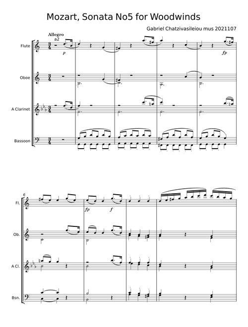 Sonata No5 for Woodwinds - Mozart