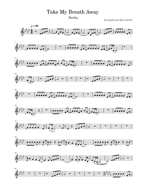Take My Breath Away - Violin