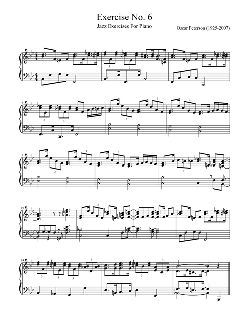 Oscar Peterson - Jazz Exercises for Piano - Exercise 6