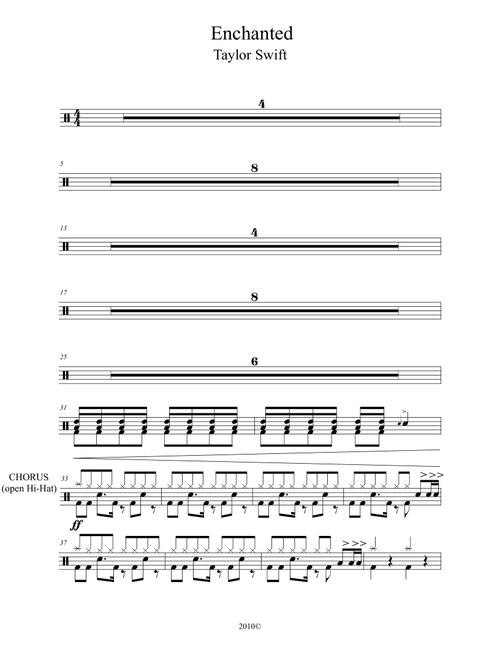 Enchanted (Arr. Luther Santos) - Taylor Swift (Drums)