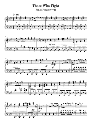 Those Who Fight - Final Fantasy VII Sheet Music for Trombone
