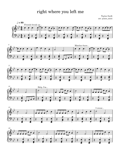 Right where you left me – Taylor Swift