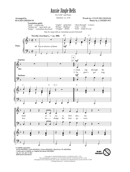 Aussie Jingle Bells (Arr. Roger Emerson) - Colin Buchanan (Choral, SAB)