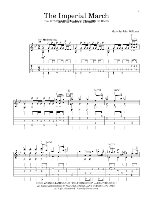 The Imperial March (Darth Vader's Theme) - John Williams (Solo Guitar)