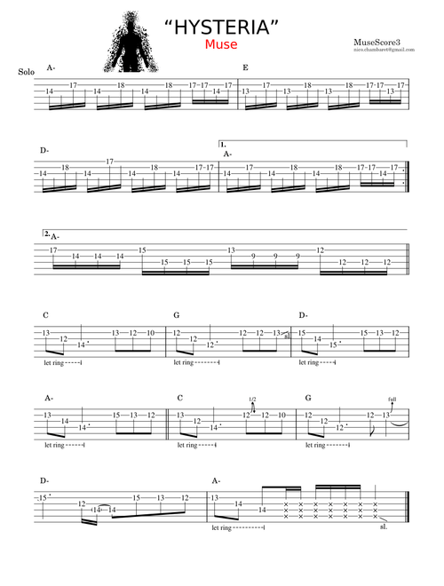 Hysteria – Muse Hysteria Solo – Muse