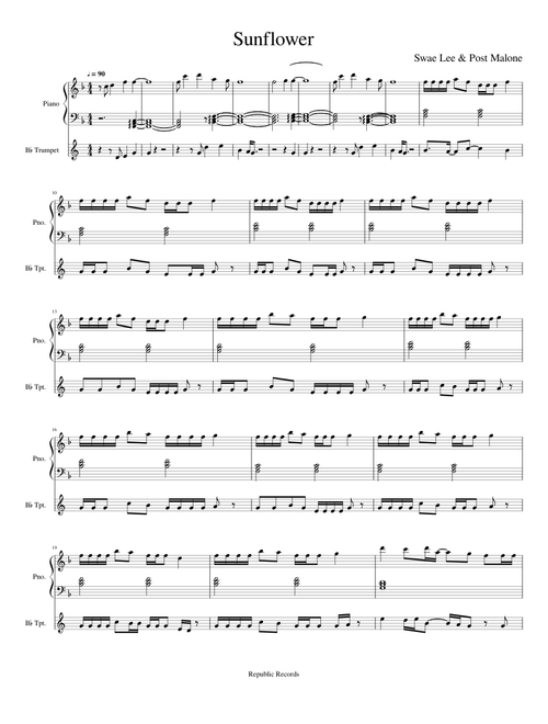 Sunflower Piano and Trumpet New And Improved