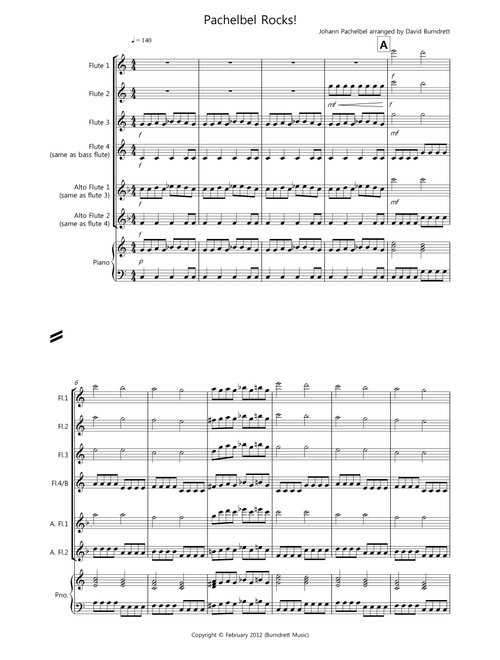 Pachelbel Rocks! for Flute Quartet (Arr. David Burndrett) - Johann Pachelbel (Flute Solo)