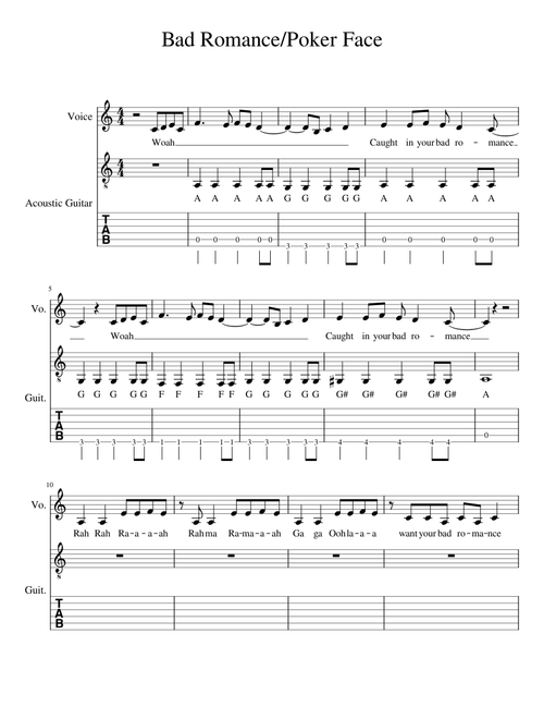 Bad Romance - Poker Face Mashup (practice 1)